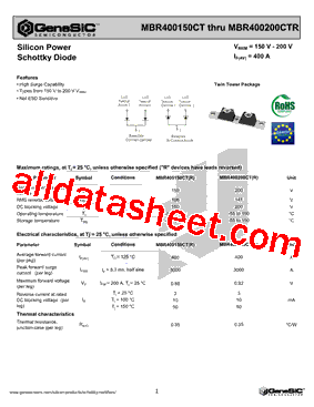 MBR400150CT型号图片