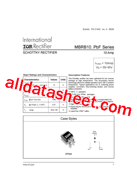 MBRB1035TRL型号图片