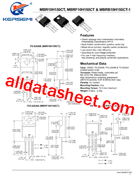 MBRB10H150CT-1型号图片