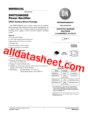 MBRD835LG型号图片