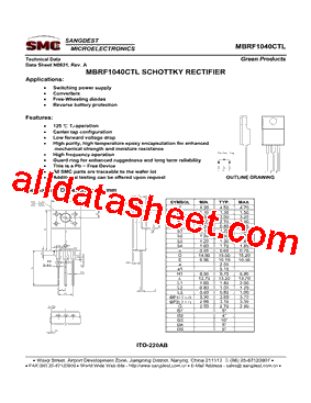 MBRF1040CTL型号图片