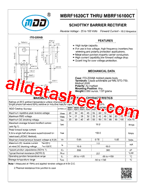 MBRF1620CT型号图片