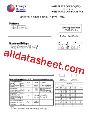 MBRF20020R型号图片