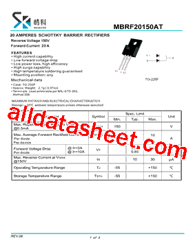 MBRF20150AT型号图片