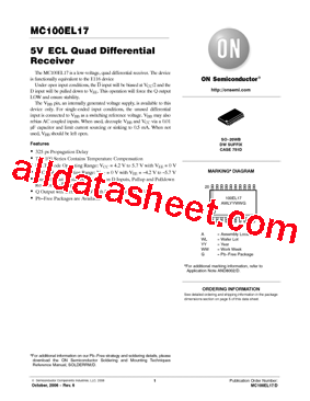 MC100EL17DWR2G型号图片