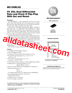 MC100EL29DWG型号图片