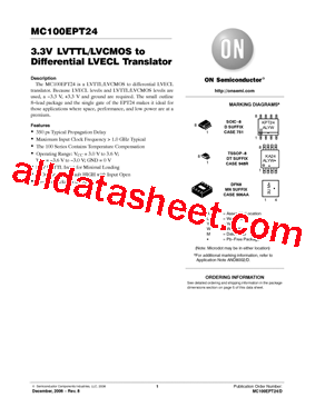 MC100EPT24DTR2型号图片