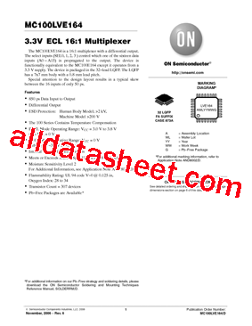 MC100LVE164FAR2型号图片