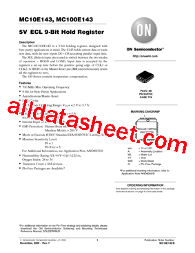MC10E143FNR2型号图片