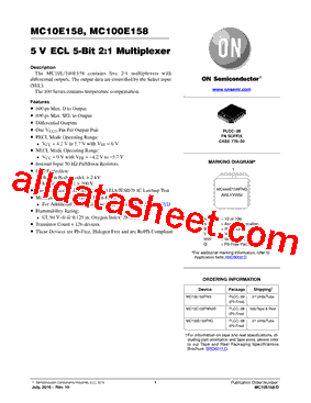 MC10E158FNR2G型号图片