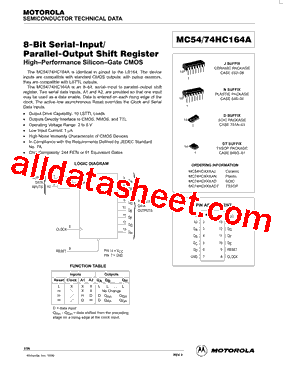 MC54F74HC164A型号图片