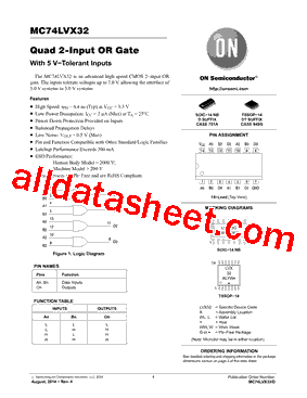 MC74LVX32DTR2G型号图片