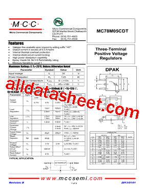 MC78M05CDTG型号图片