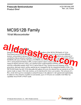 MC9S12B128CPVE型号图片