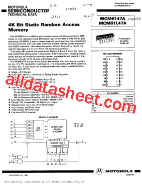 MCM6147A型号图片