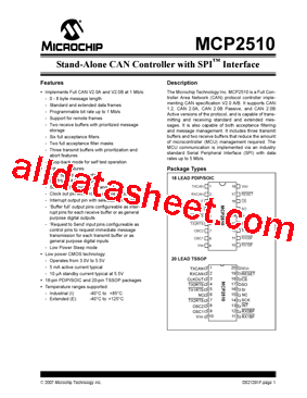 MCP2510T-/P型号图片