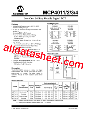 MCP4011-502E/MC型号图片