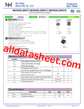 MCR20L200CT型号图片
