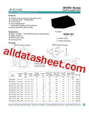 MCRO1605型号图片