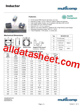 MCSDRH73B-220MHF型号图片