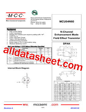 MCU04N60型号图片