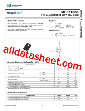 MDF11N60TH型号图片