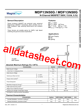 MDF13N50GTH型号图片