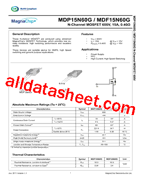 MDF15N60G型号图片