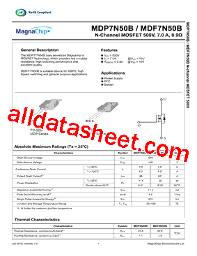 MDP7N50BTH型号图片