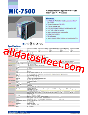 MIC-7500B-U0A1E型号图片