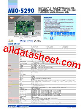 MIO-5290U-S7A1E型号图片