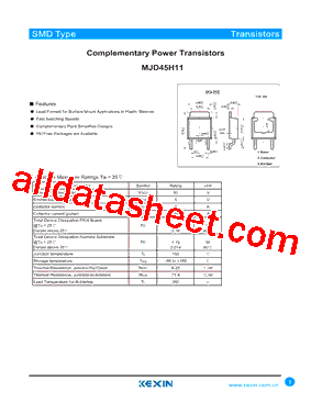 MJD45H11G型号图片