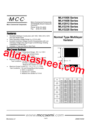 MLV2012N140型号图片