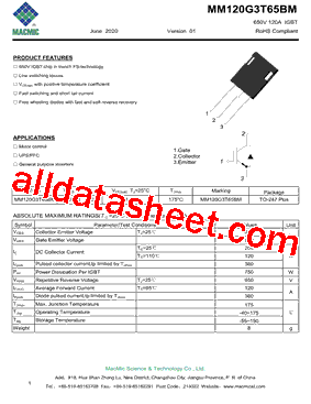MM120G3T65BM型号图片