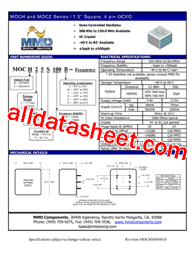 MOCH212005B型号图片