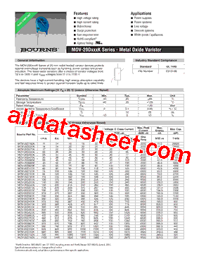 MOV-20D391K型号图片