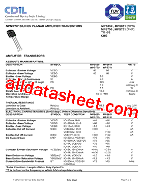 MPS751PNP型号图片