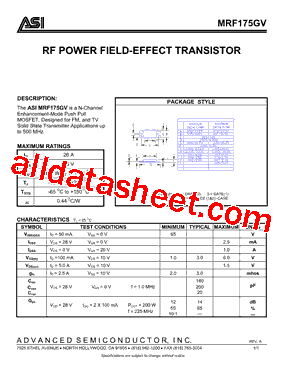 MRF175GV型号图片