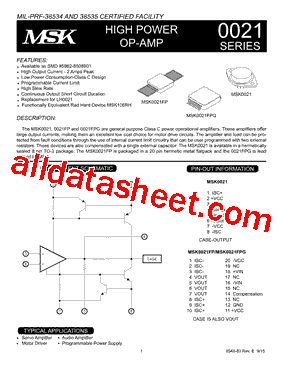 MSK0021FP型号图片