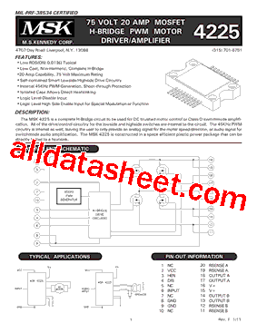 MSK4225U型号图片