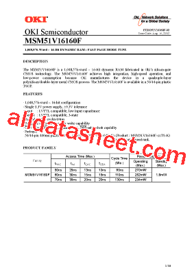 MSM51V16160F型号图片