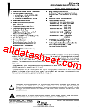 MSP430C412IPM型号图片