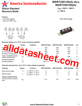 MSRT250160A型号图片