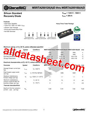 MSRTA200160D型号图片