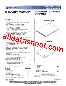 MT28F640J3FS-11型号图片