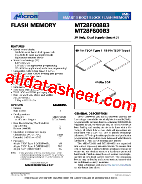 MT28F800B3WG-9BET型号图片