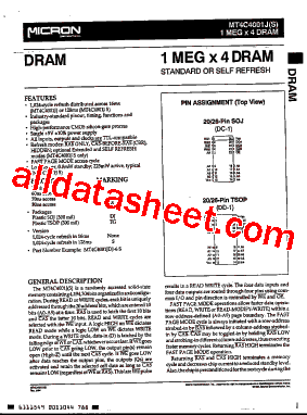 MT4C4001SDJ-7型号图片
