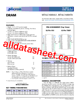 MT4LC16M4A7DJ-5型号图片