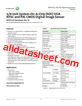MT9V125型号图片