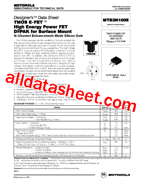 MTB3N100E型号图片